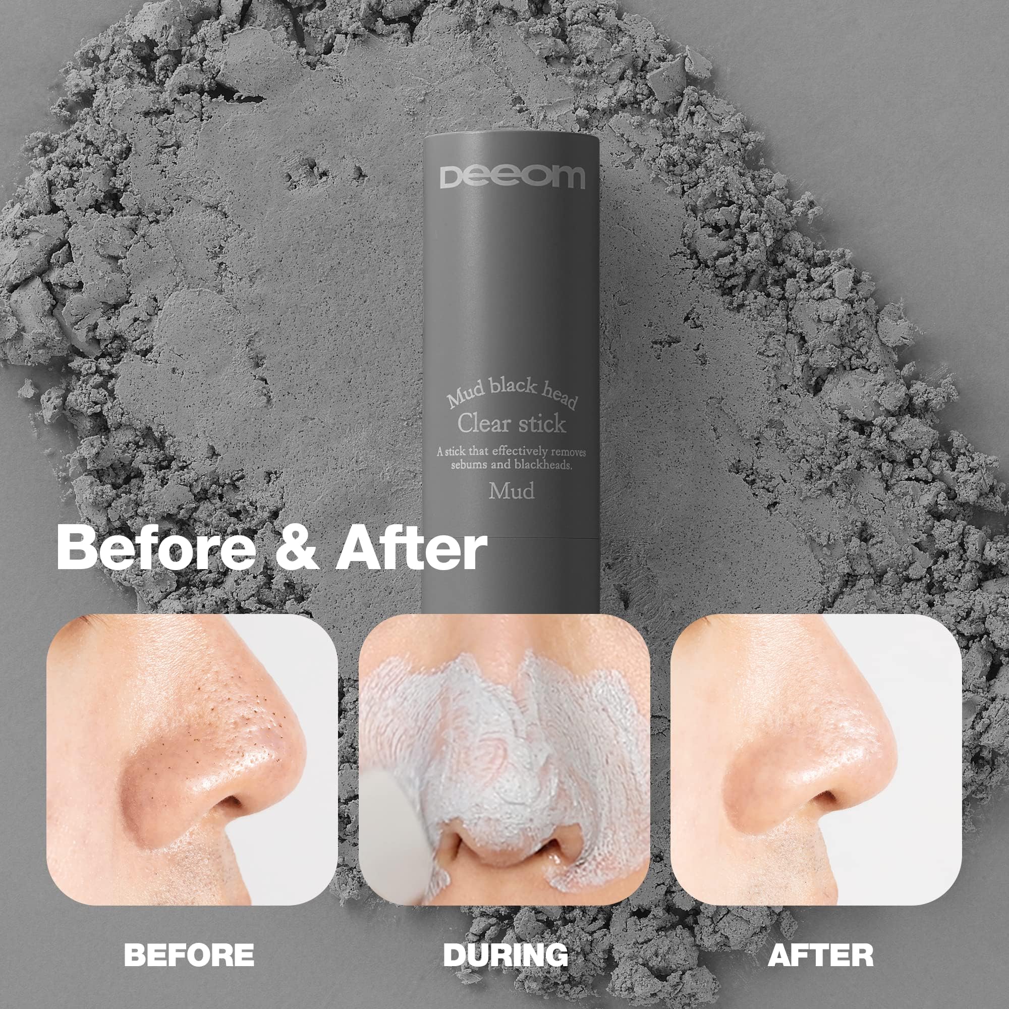 DEEOM Blackhead Remover Stick | Deep Pore Cleansing Charcoal for Blackheads & Whiteheads | 14g