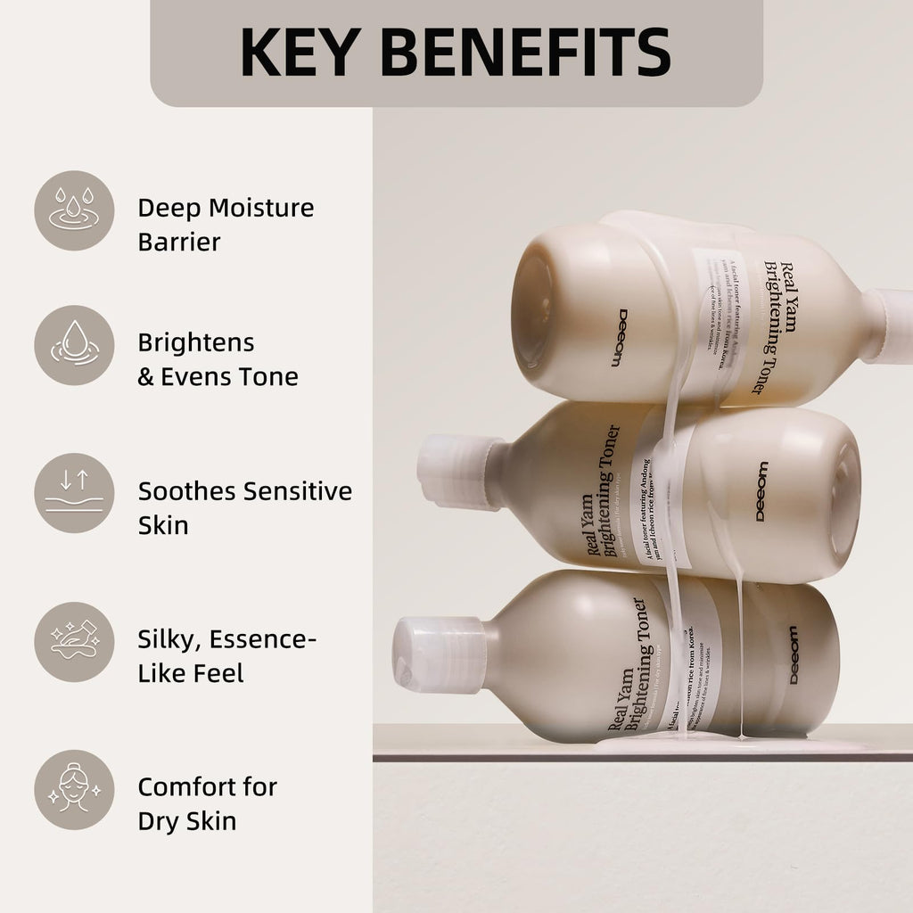 DEEOM Real Yam Brightening Toner – Hydrating Milky Facial Toner (300ml)