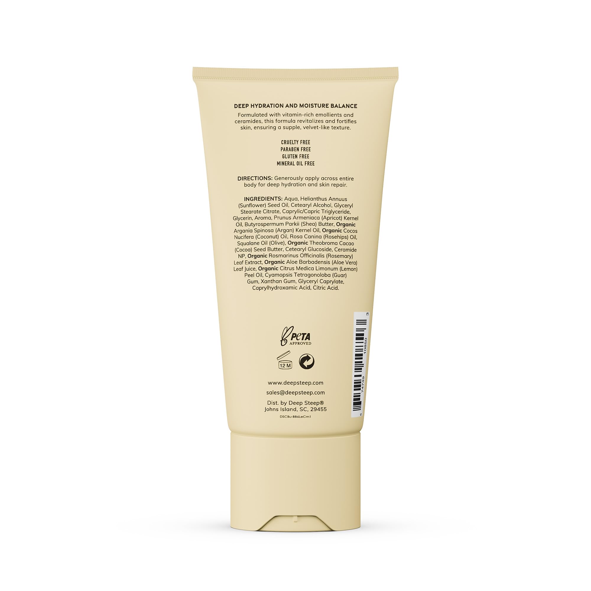 Deep Steep Body Butter with Ceramides – Intense Moisture, 6 oz, Lemon Cream