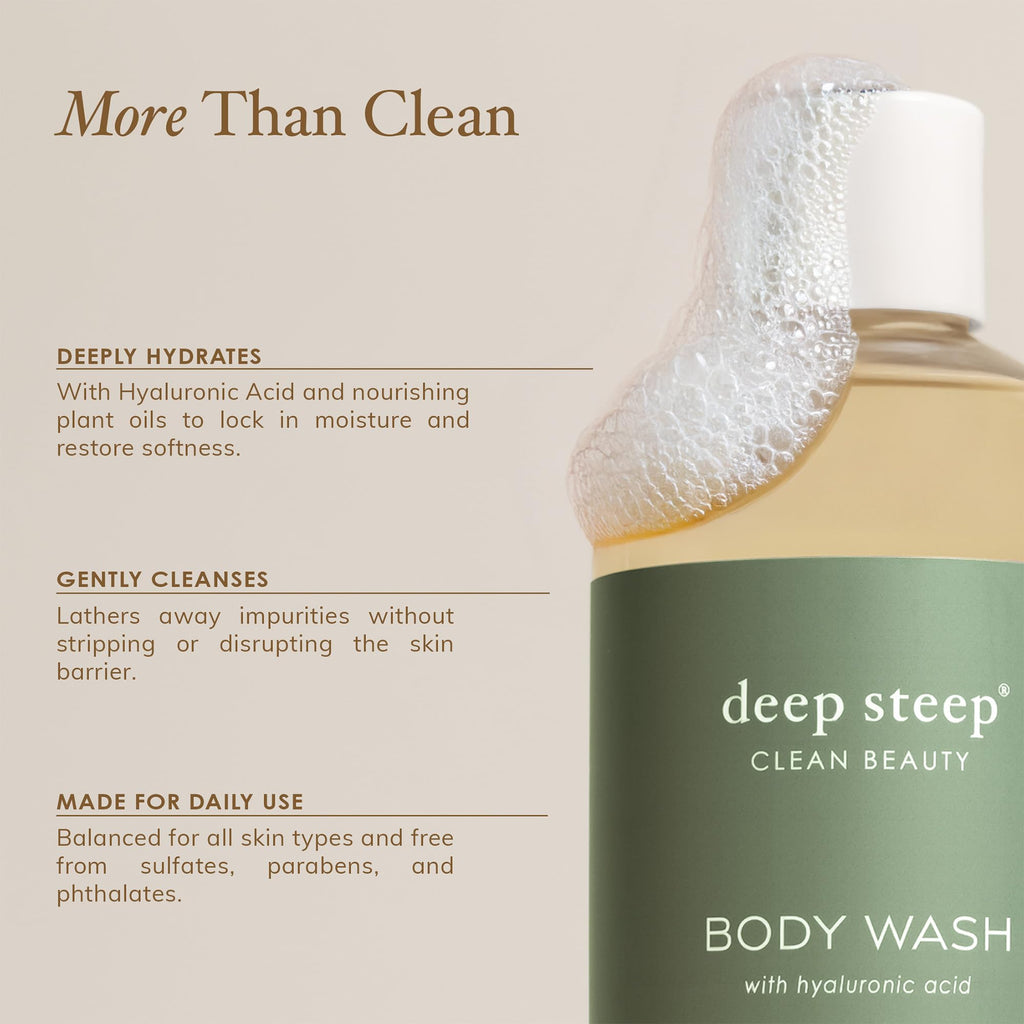 Deep Steep Passion Fruit Guava Body Wash – Hydrating Gel with Hyaluronic Acid & Shea Butter (17 oz) | Vegan