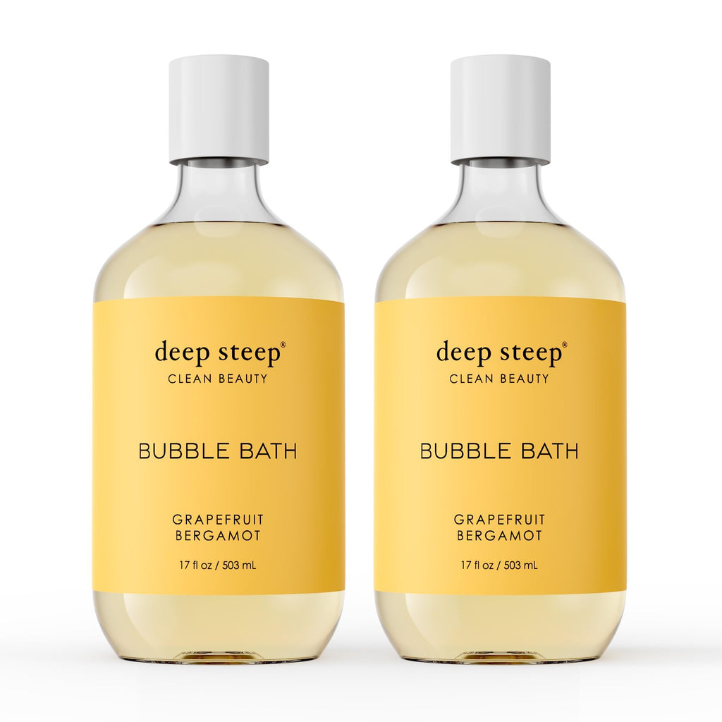 Deep Steep Bubble Bath Grapefruit Bergamot – Pack of 2, Hypoallergenic, Sulfate-Free, with Shea Butter & Argan Oil