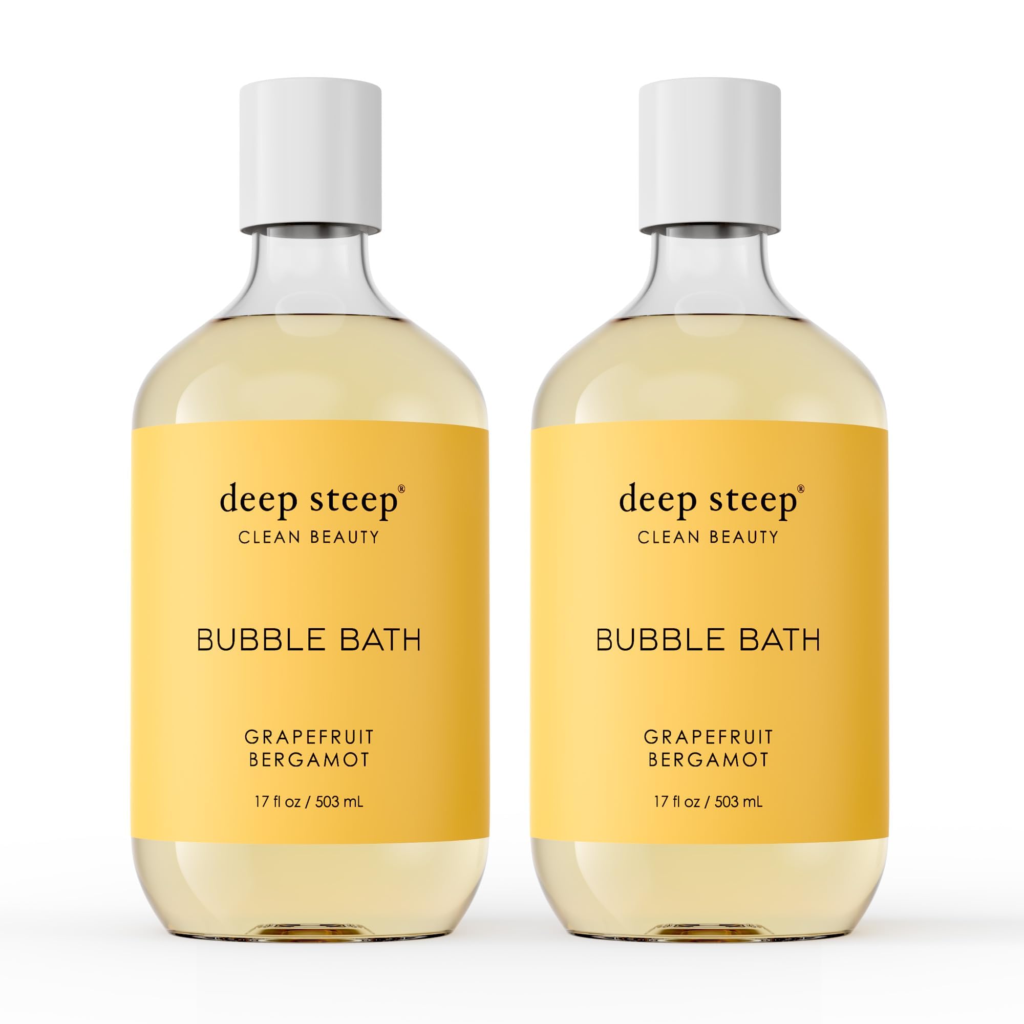 Deep Steep Bubble Bath Grapefruit Bergamot – Pack of 2, Hypoallergenic, Sulfate-Free, with Shea Butter & Argan Oil