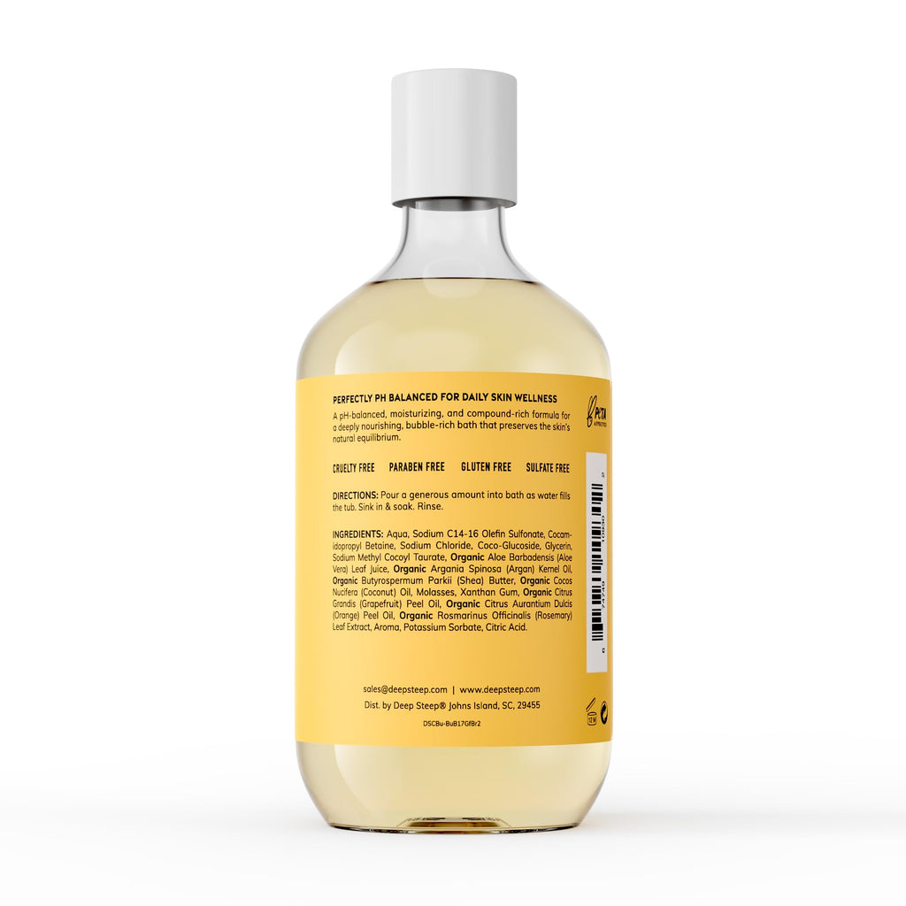 Deep Steep Bubble Bath Grapefruit Bergamot – Pack of 2, Hypoallergenic, Sulfate-Free, with Shea Butter & Argan Oil