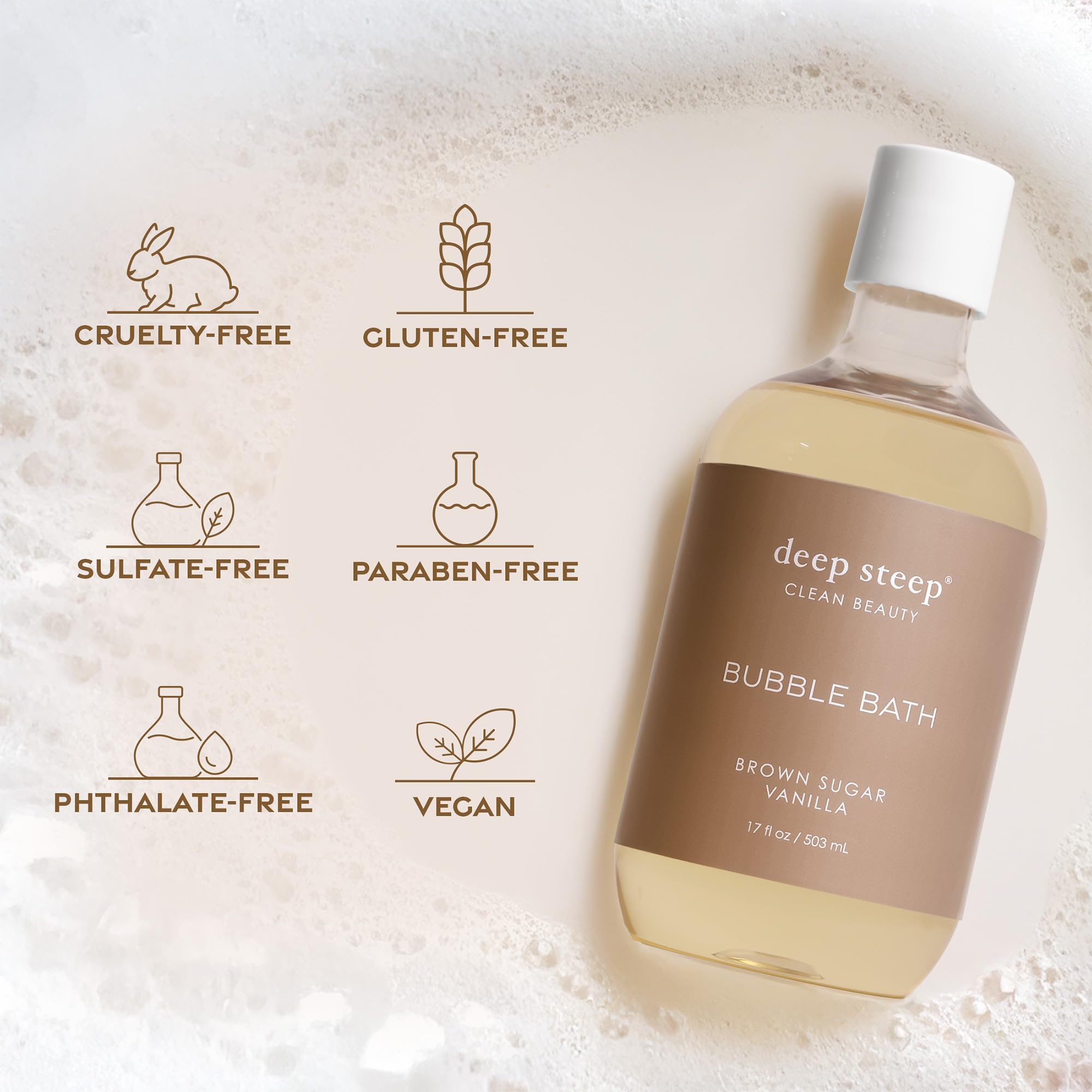 Deep Steep Bubble Bath Lemon Cream 17 oz x2 | Hypoallergenic, Sulfate-Free Soak with Shea Butter & Argan Oil
