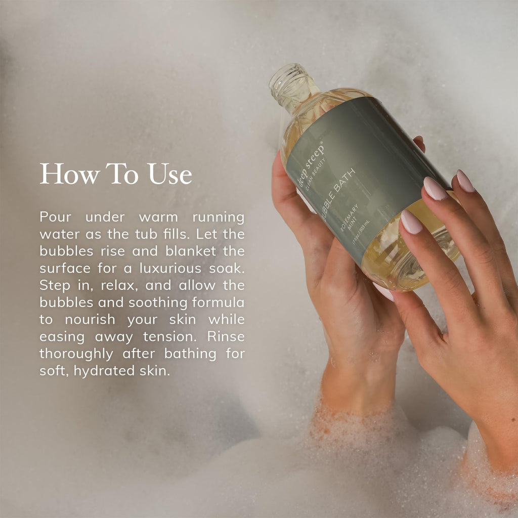 Deep Steep Bubble Bath Lemon Cream 17 oz x2 | Hypoallergenic, Sulfate-Free Soak with Shea Butter & Argan Oil