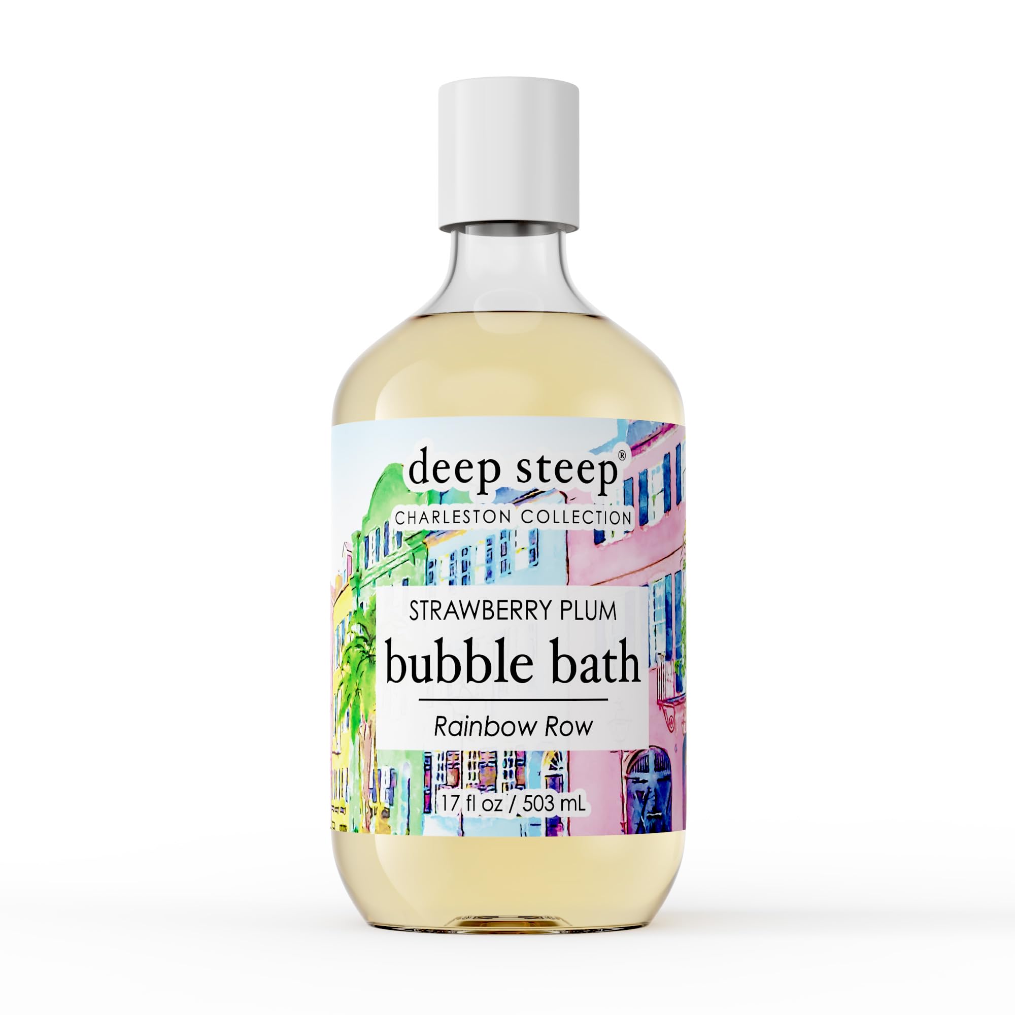 Deep Steep Bubble Bath Strawberry Plum 17 oz – Hypoallergenic, Sulfate-Free Soothing Soak with Shea Butter & Argan Oil