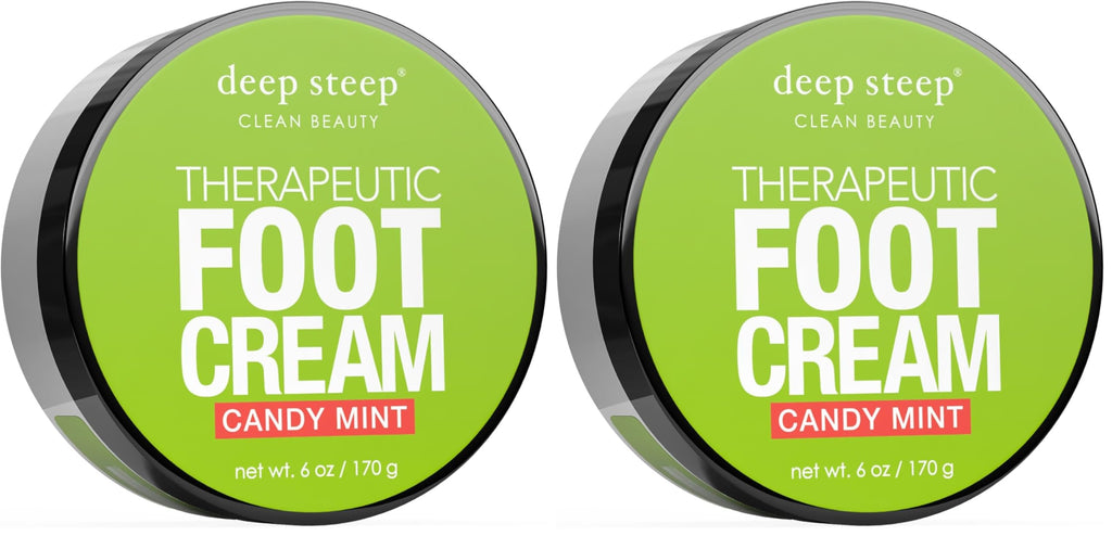 Deep Steep Candy Mint Foot Cream – 6oz Pack of 2 | Hydrating, Refreshing Foot Care