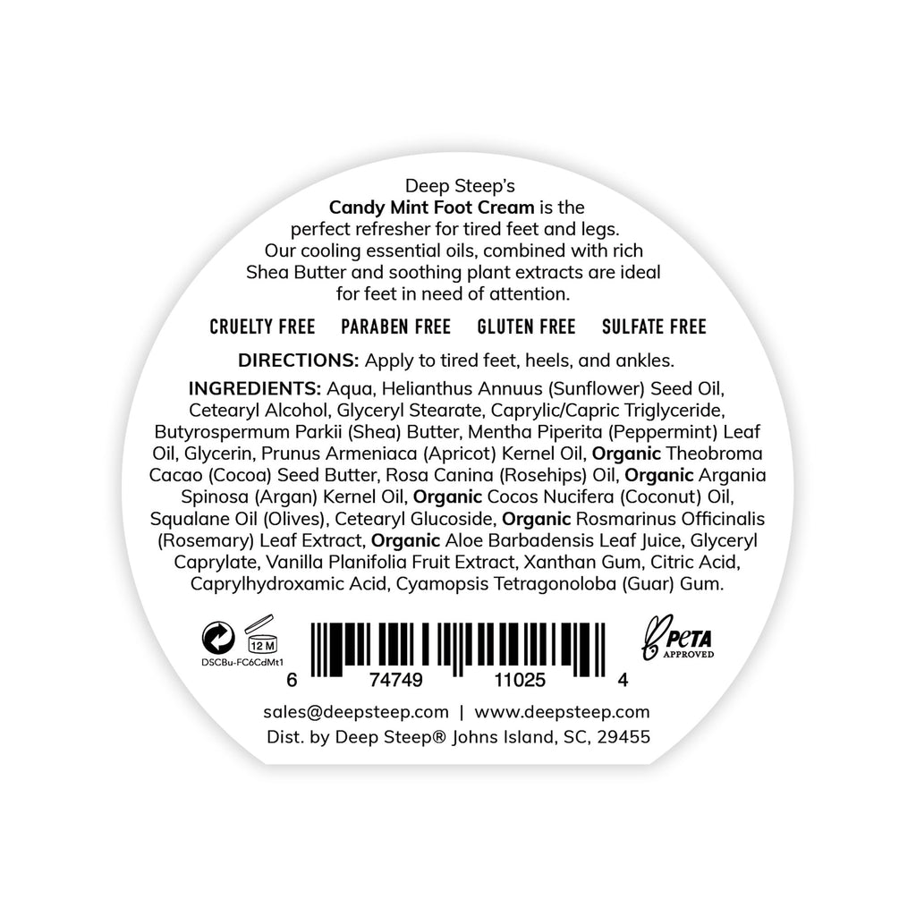 Deep Steep Candy Mint Foot Cream – 6oz Pack of 2 | Hydrating, Refreshing Foot Care