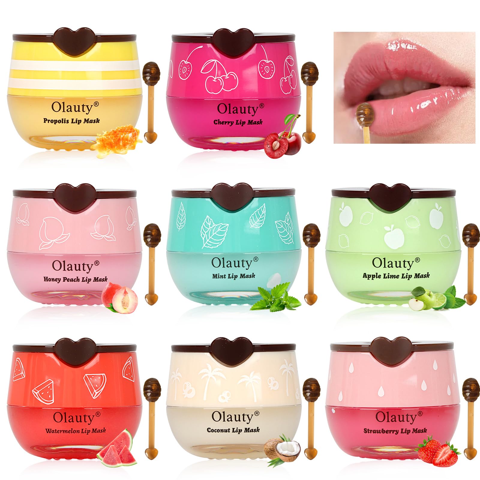 Deepmind 8-Piece Bee Lip Balm Lip Mask Honey Pot – Propolis Overnight Hydration