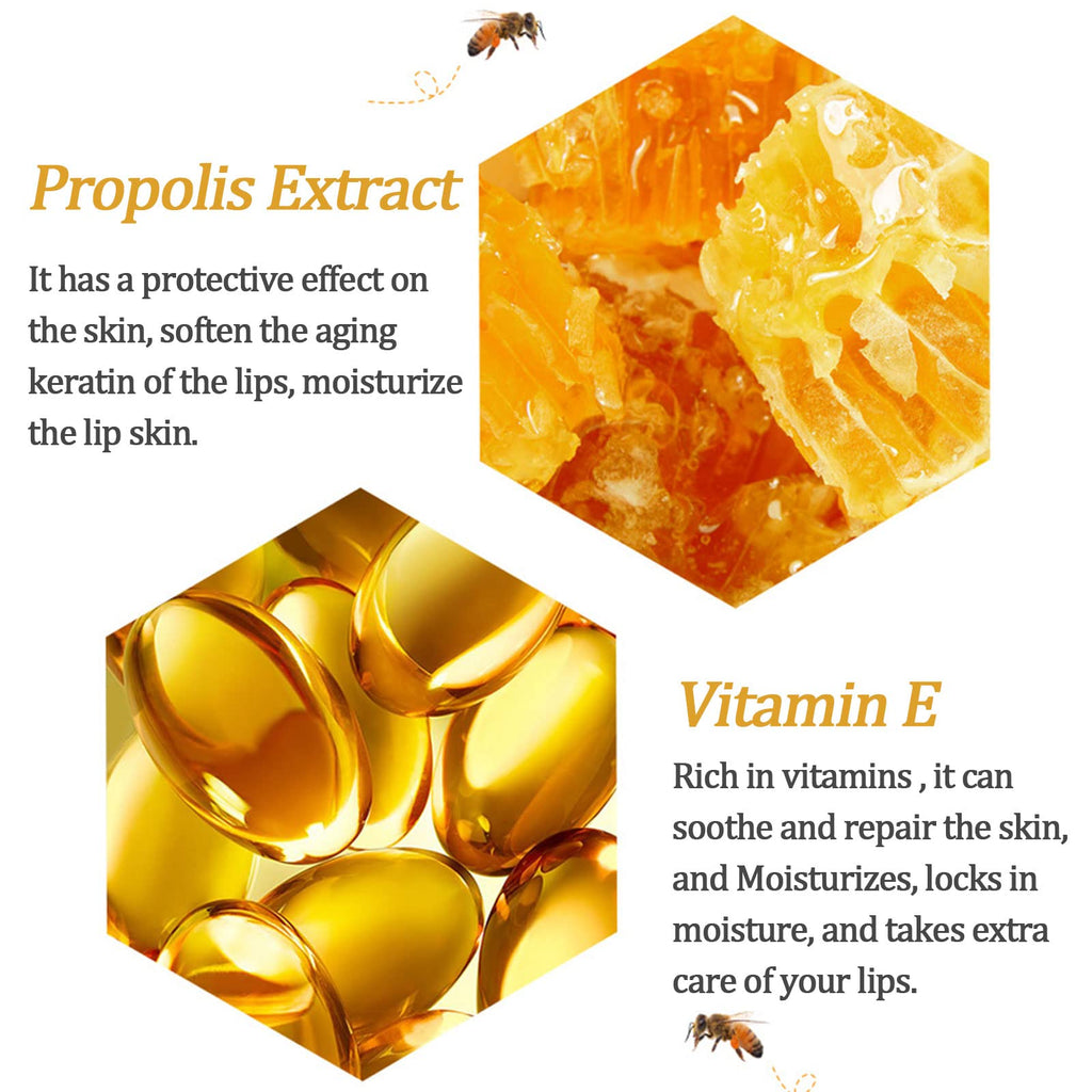 Deepmind 6-Piece Bee Lip Balm Lip Mask Honey Pot – Overnight Hydration, Propolis Care, Valentine’s & Galentine’s Gifts