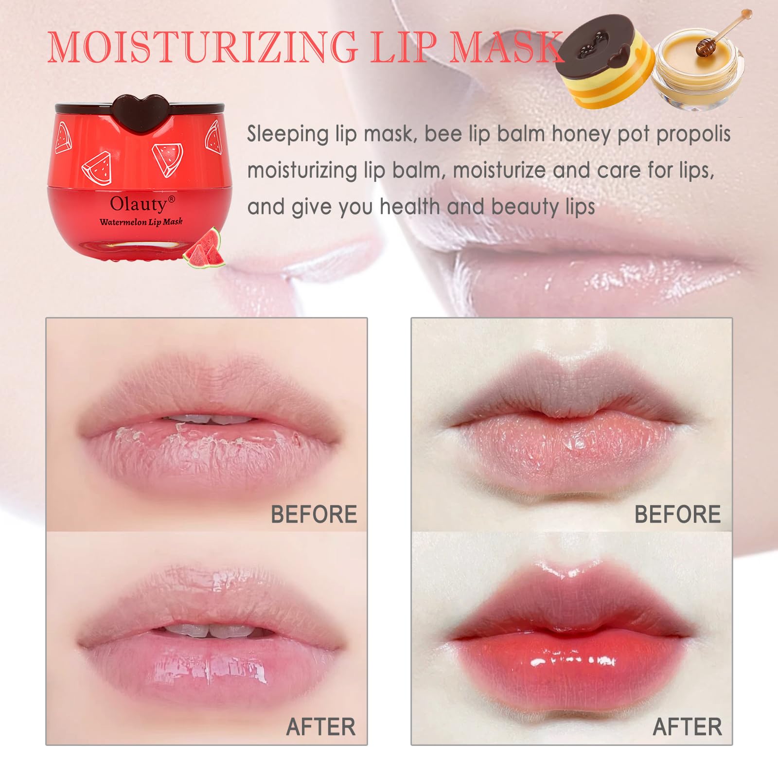 Deepmind 9 PCS Bee Lip Balm Lip Mask Honey Pot – Nourishing Overnight Lip Treatment