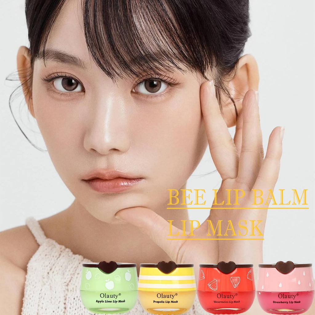 Deepmind 6-Piece Bee Lip Balm Lip Mask Honey Pot – Overnight Hydration, Propolis Care, Valentine’s & Galentine’s Gifts