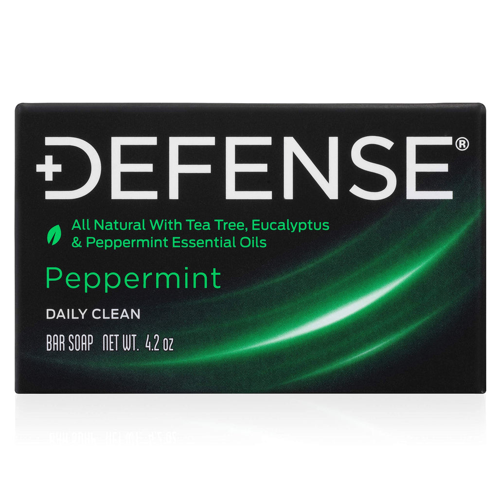 Defense Soap 12pk Peppermint Bar Soap for Men — All-Natural Tea Tree & Eucalyptus Oils