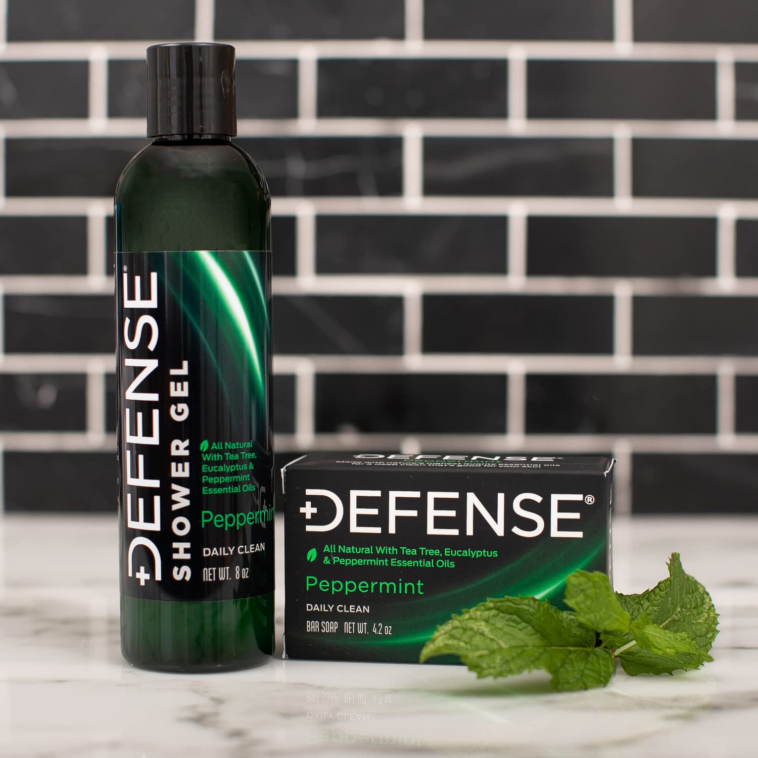 Defense Soap 12pk Peppermint Bar Soap for Men — All-Natural Tea Tree & Eucalyptus Oils