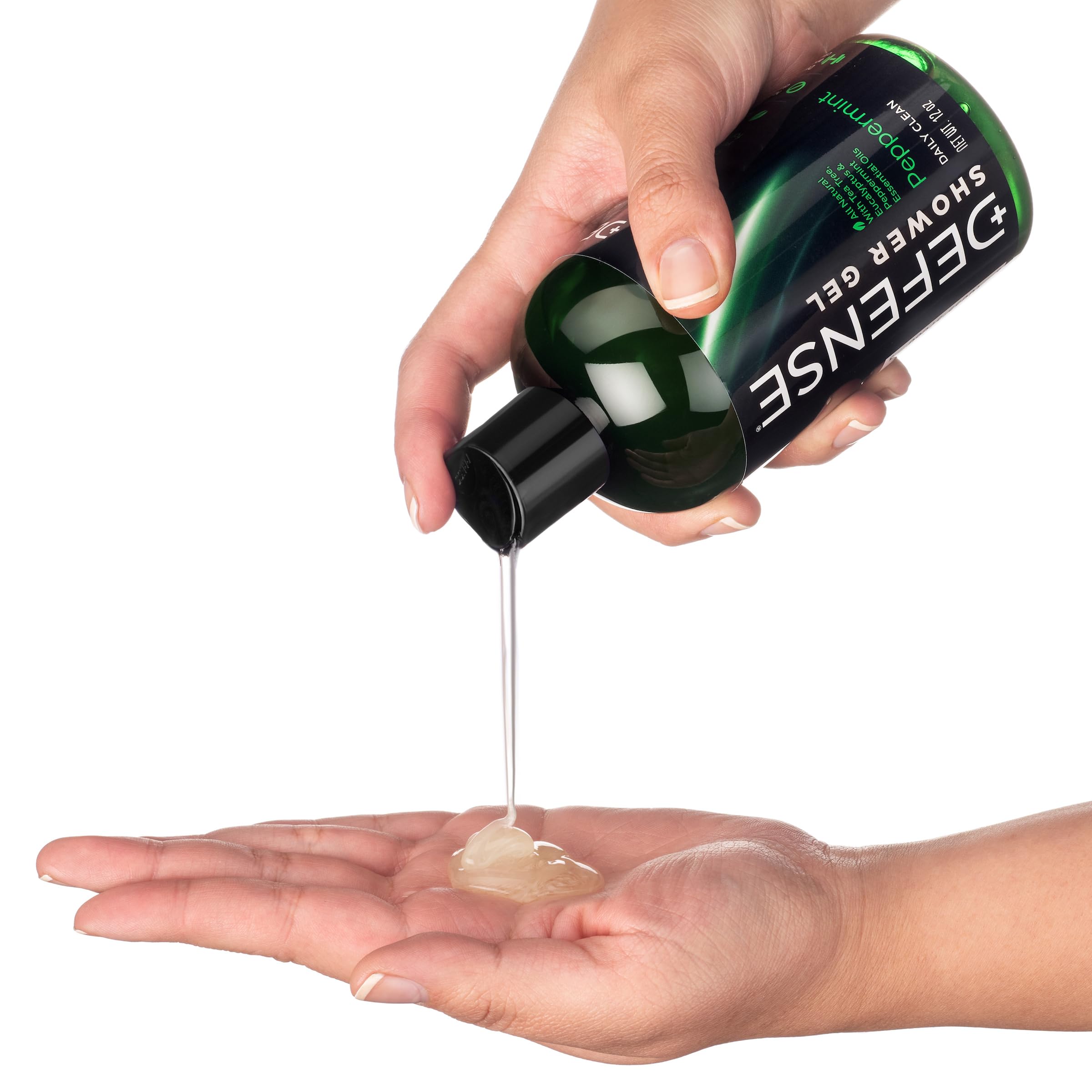 Defense Soap Peppermint Tea Tree Body Wash | All-Natural Athlete Shower Soap | Odor Control & Skin Support | 12 oz Pack of 2