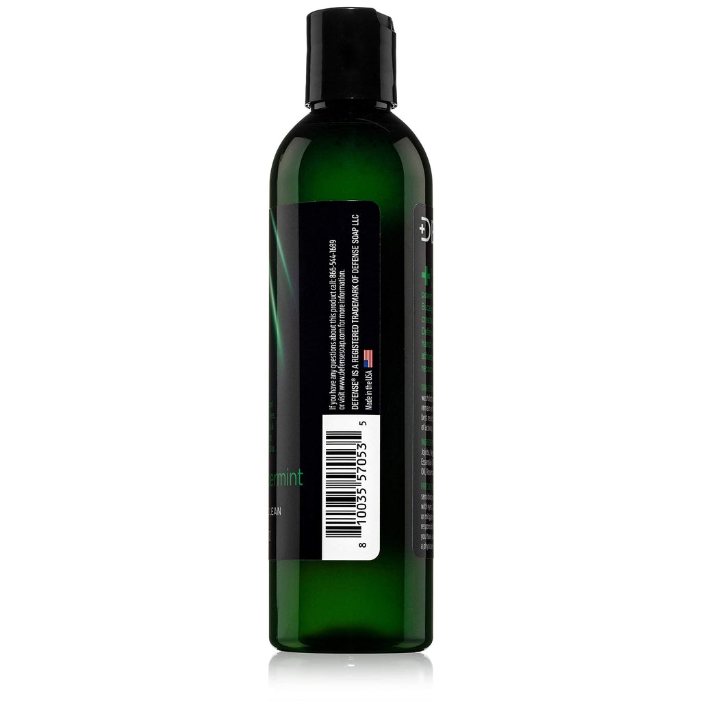 Defense Soap Peppermint Tea Tree Body Wash – All-Natural Odor Control for Athletes (Pack of 2, 8 oz)