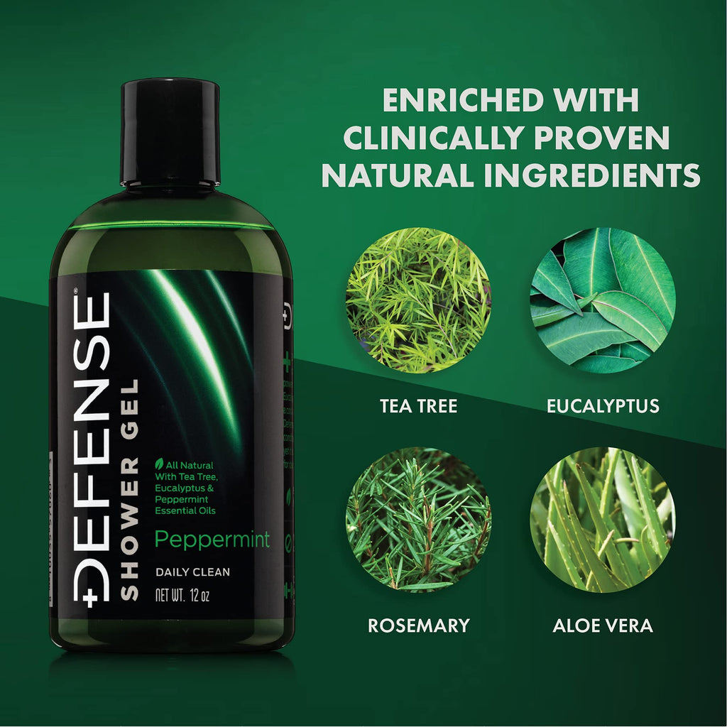 Defense Soap Peppermint Tea Tree Body Wash | All-Natural Odor Control for Athletes