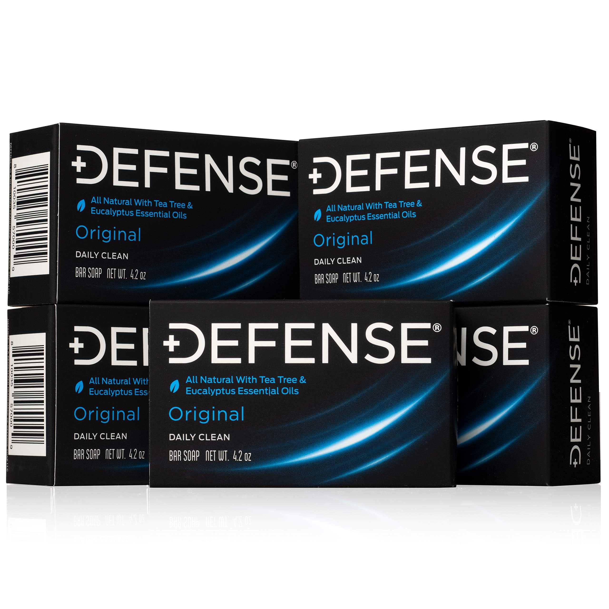 Defense Soap 5pk Tea Tree Bar Soap for Men | All-Natural Tea Tree & Eucalyptus Oils