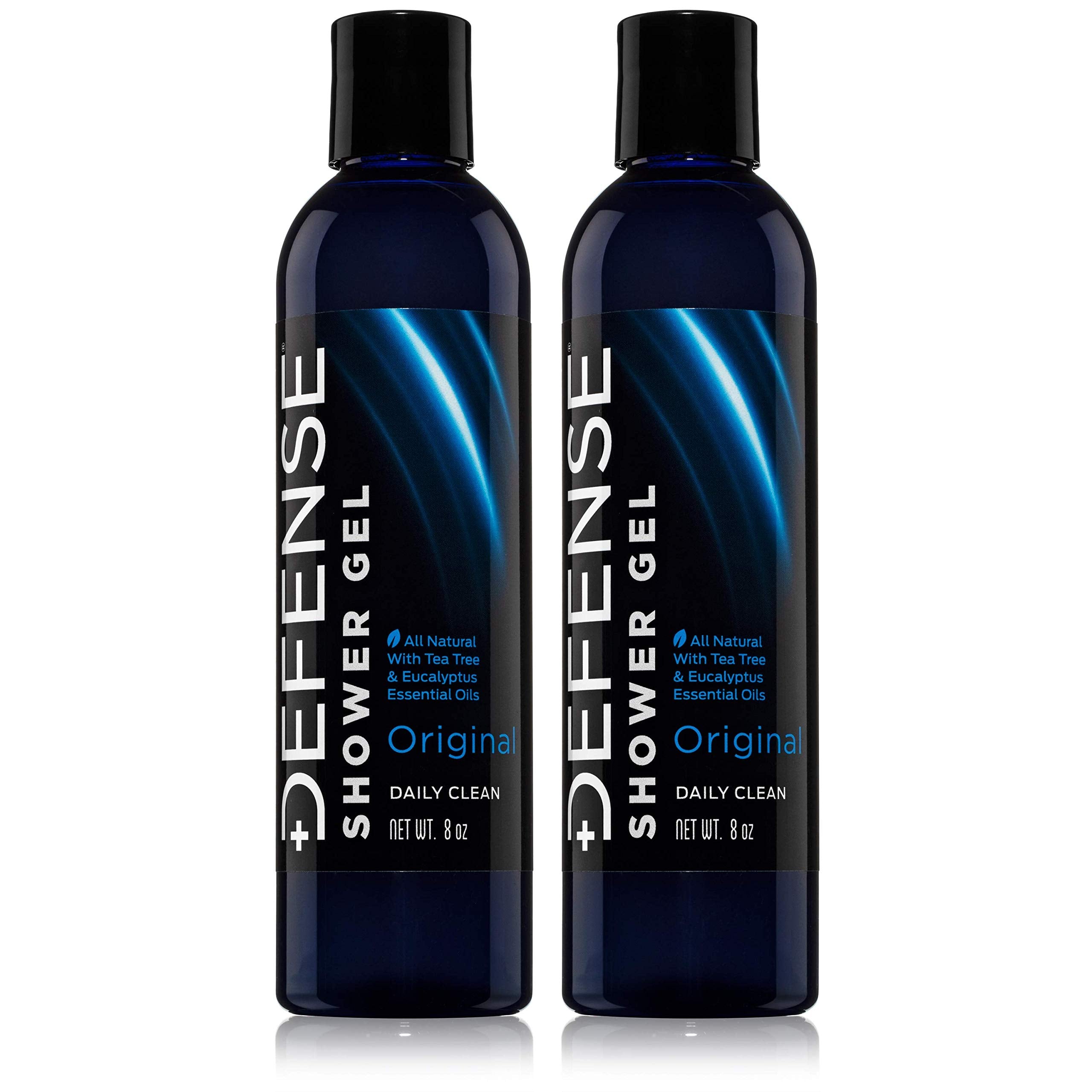 Defense Soap Tea Tree Body Wash – All Natural Organic Shower Soap for Athletes | Odor Control & Skin Health – 8 oz (Pack of 2)