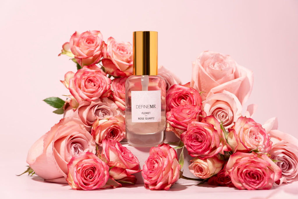 DefineMe Floret Rose Quartz Crystal Infused Natural Perfume Mist – 0.95 fl oz, Award Winner 2024 Universal Beauty Awards
