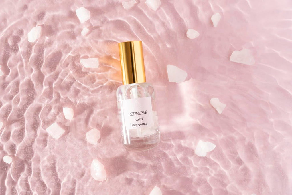 DefineMe Floret Rose Quartz Crystal Infused Natural Perfume Mist – 0.95 fl oz, Award Winner 2024 Universal Beauty Awards