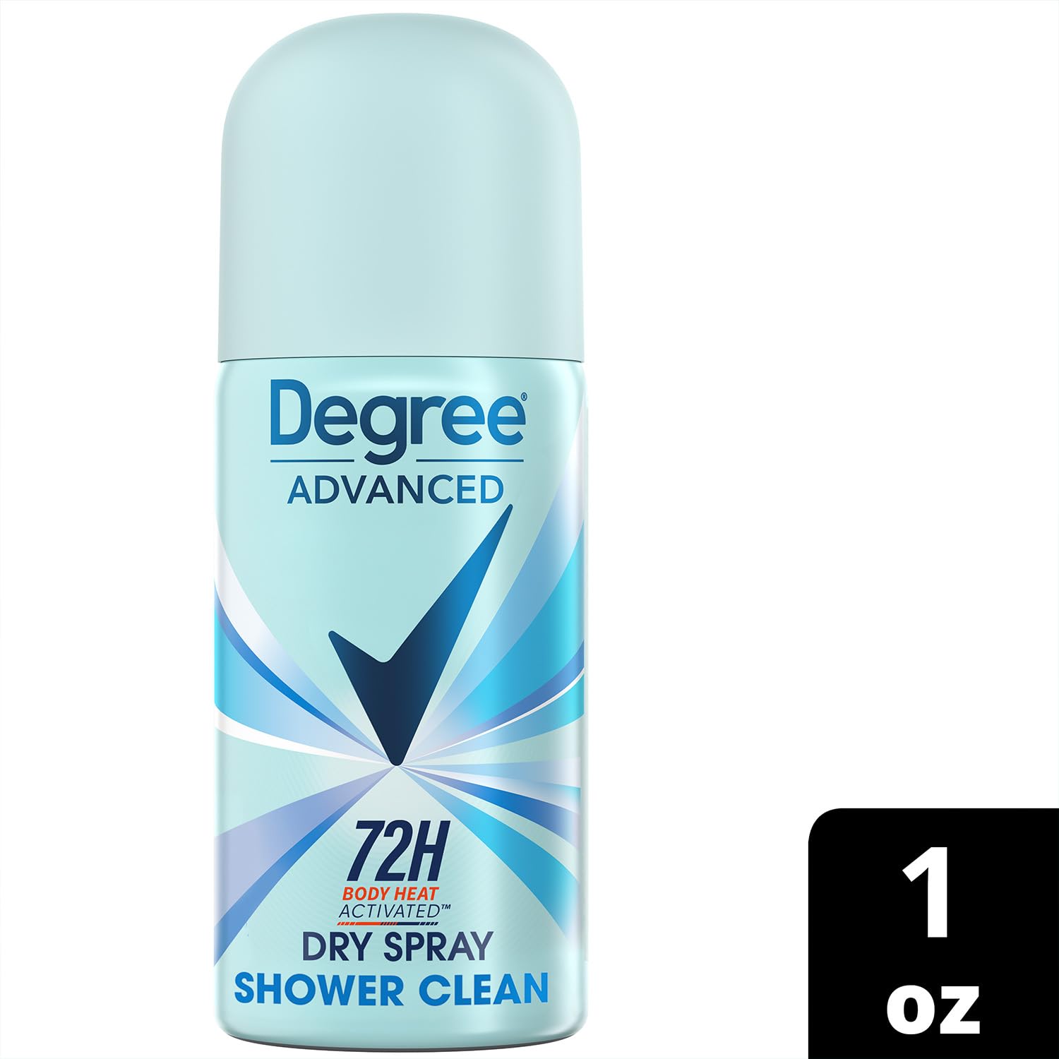 Degree Advanced Antiperspirant Spray – Shower Clean, 2-Pack, 72H Protection, 1 oz Each