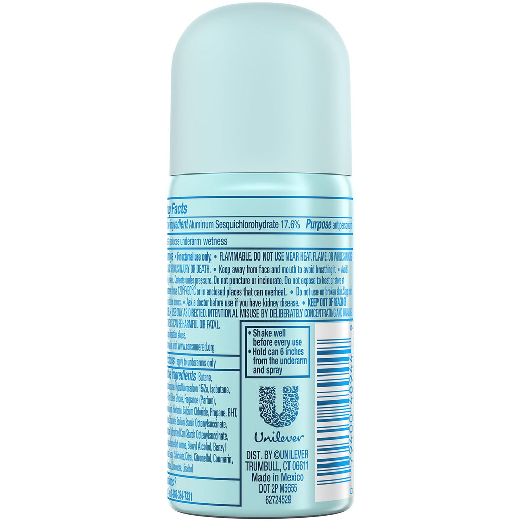 Degree Women Travel Deodorant Antiperspirant Mini Sprays – Body Heat Activated 72H Protection (24-Pack, Shower Clean) | 1 oz