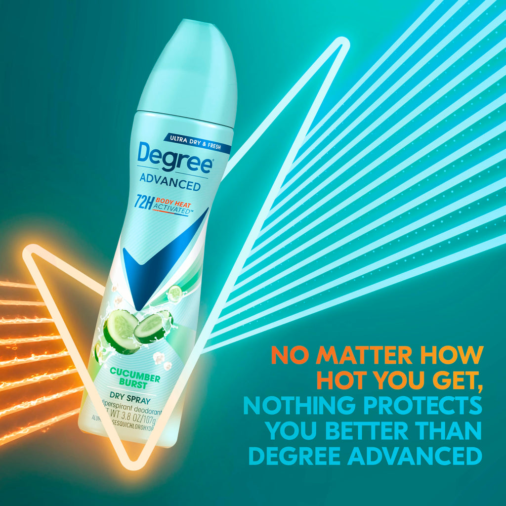 Degree Cucumber Burst Antiperspirant Dry Spray for Women, 3 Count (3.8 oz each) – 72-Hour Sweat & Odor Protection