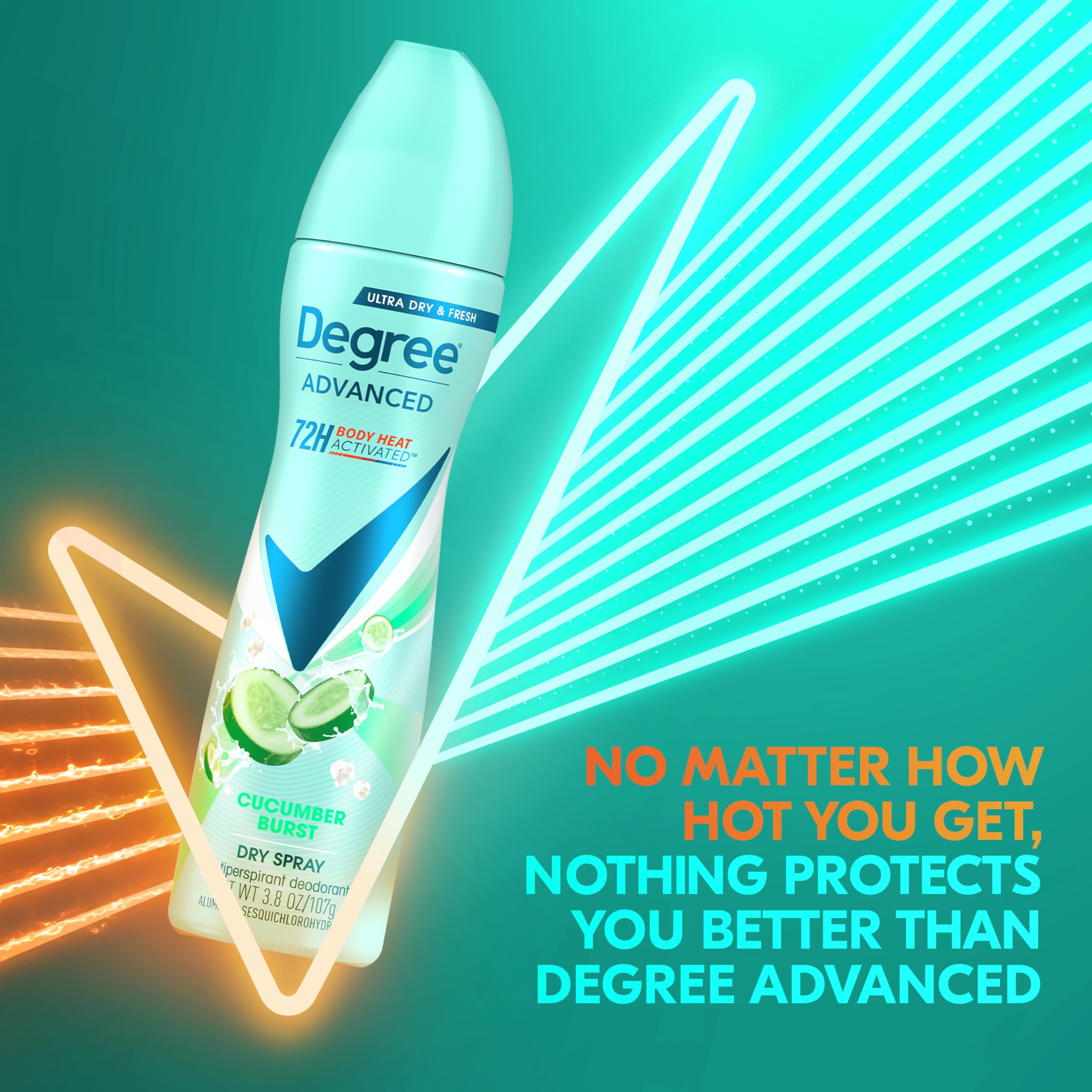 Degree Cucumber Burst Antiperspirant Dry Spray for Women, 3 Count (3.8 oz each) – 72-Hour Sweat & Odor Protection