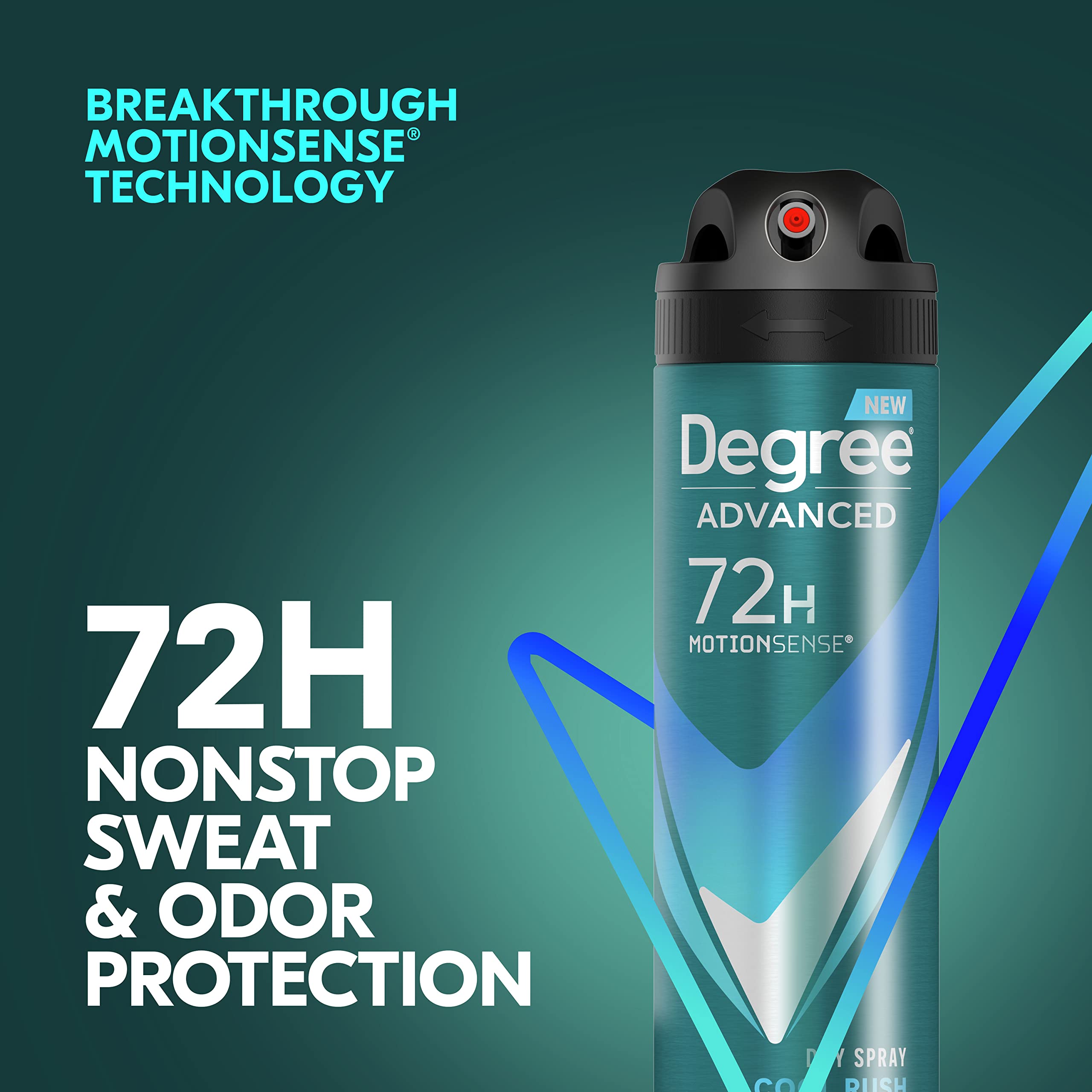 Degree Men Cool Rush Antiperspirant Deodorant Dry Spray with MotionSense Technology — 3-Count, 3.8 oz