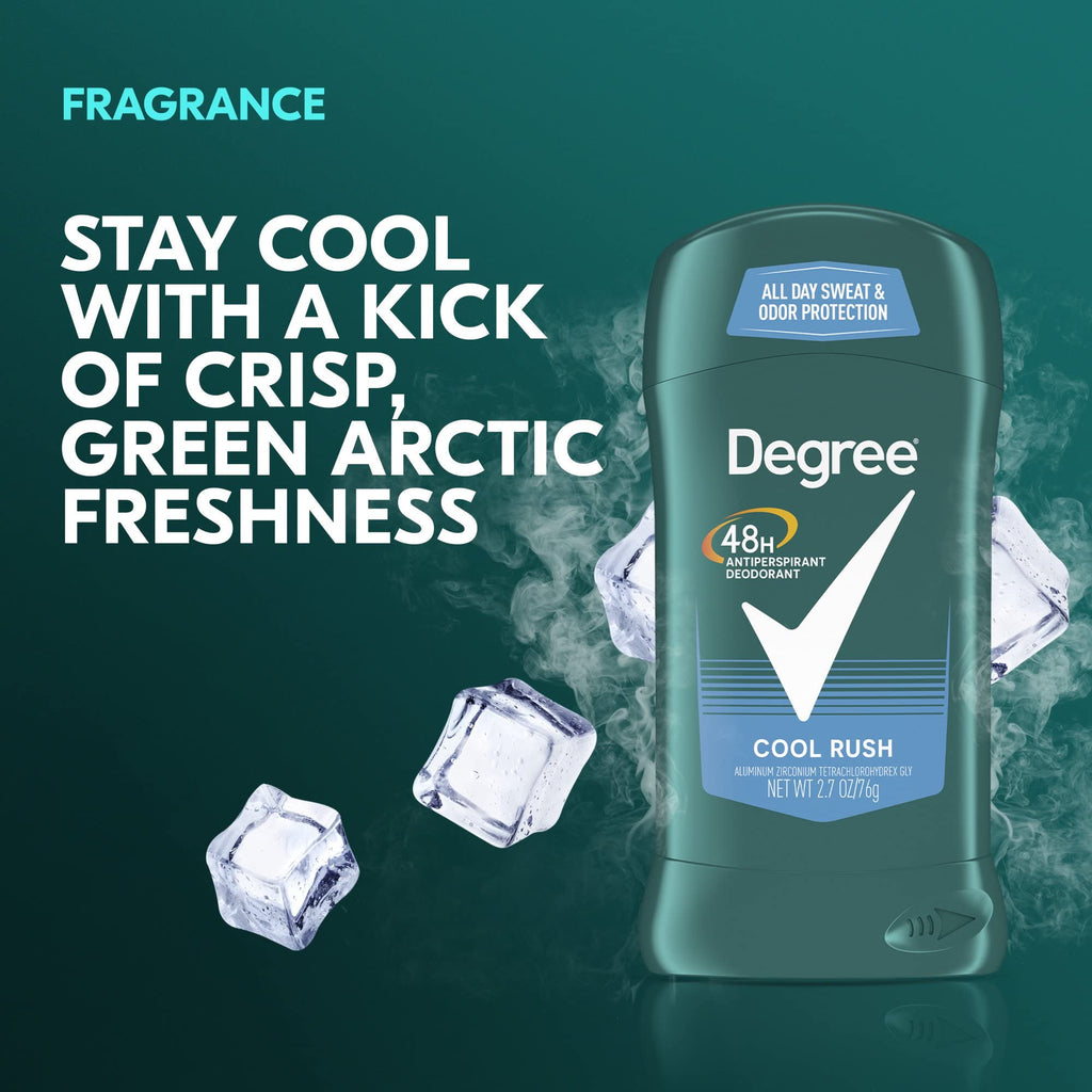 Degree Men Anti-Perspirant Cool Rush - 2.7 oz Pack of 5 | Body Heat Activated All-Day Dryness