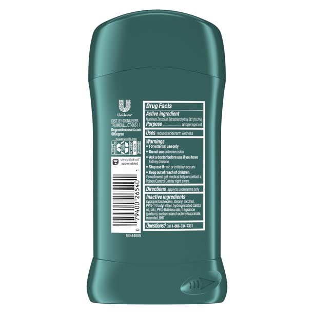 Degree Men Anti-Perspirant Cool Rush - 2.7 oz Pack of 5 | Body Heat Activated All-Day Dryness