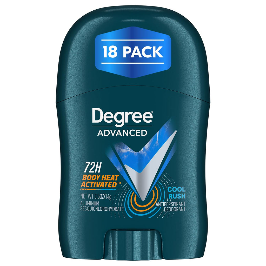 Degree Men Travel Deodorant Cool Rush 18-Pack – 0.5 oz Minis, 72H MotionSense