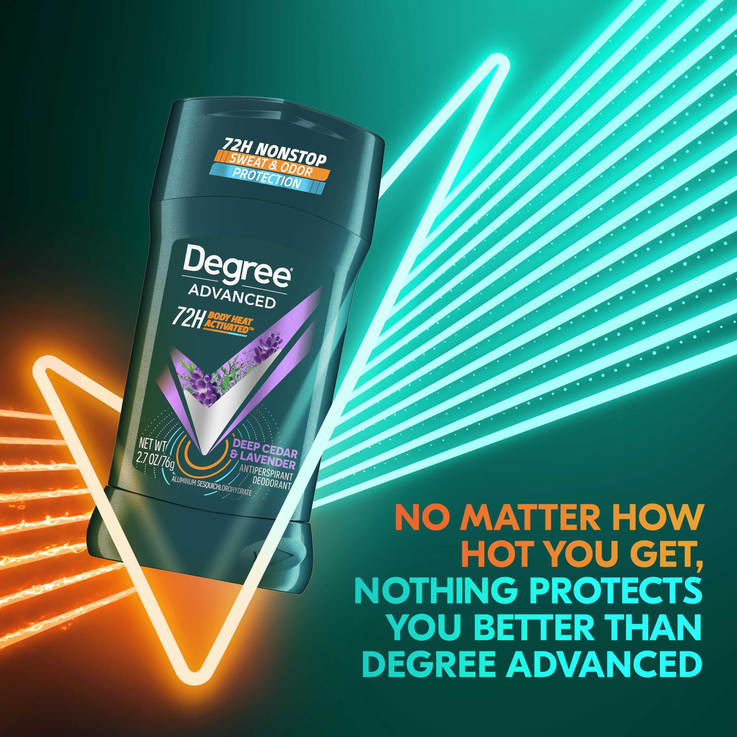 Degree Men Deep Cedar & Lavender Antiperspirant Stick – 72-Hour Sweat and Odor Protection (4 Count)