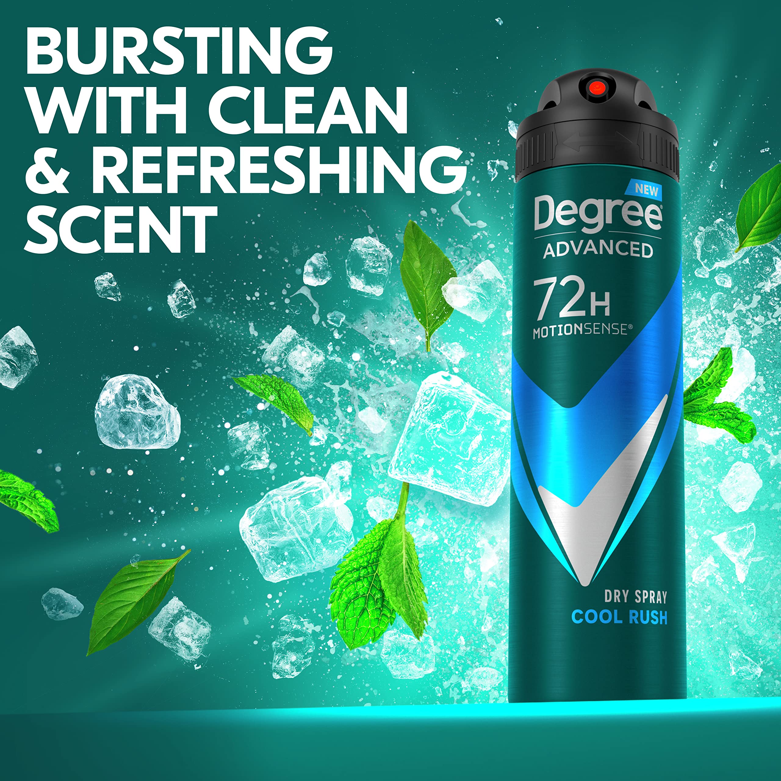 Degree Men Cool Rush Antiperspirant Deodorant Dry Spray with MotionSense Technology — 3-Count, 3.8 oz