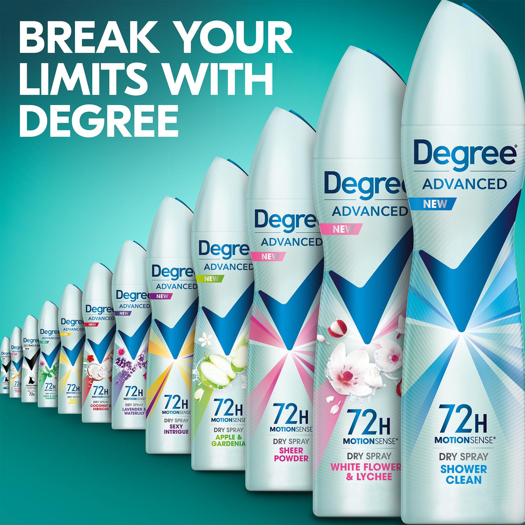 Degree Women Travel Deodorant Antiperspirant Mini Sprays – Body Heat Activated 72H Protection (24-Pack, Shower Clean) | 1 oz