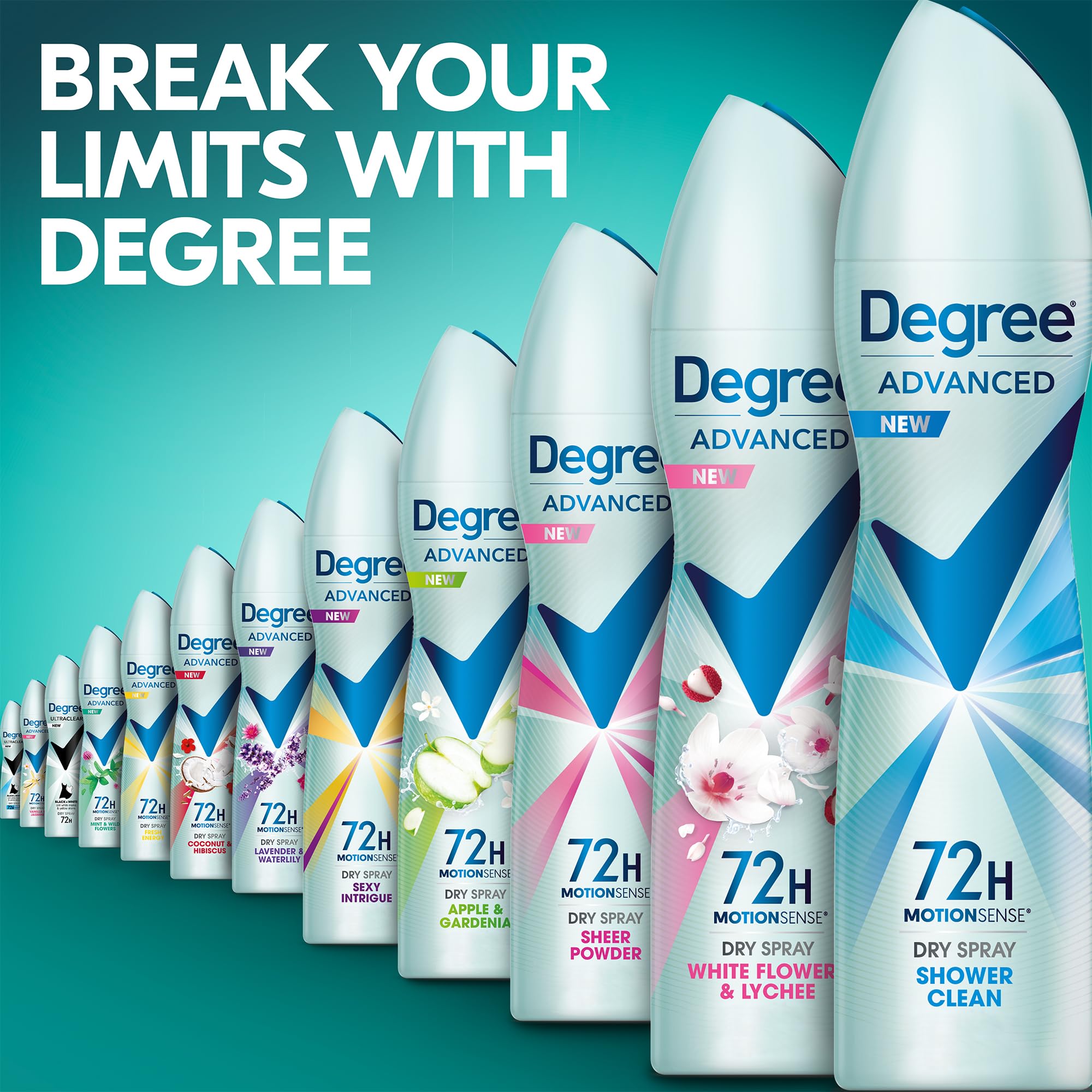 Degree Women Travel Deodorant Antiperspirant Mini Sprays – Body Heat Activated 72H Protection (24-Pack, Shower Clean) | 1 oz