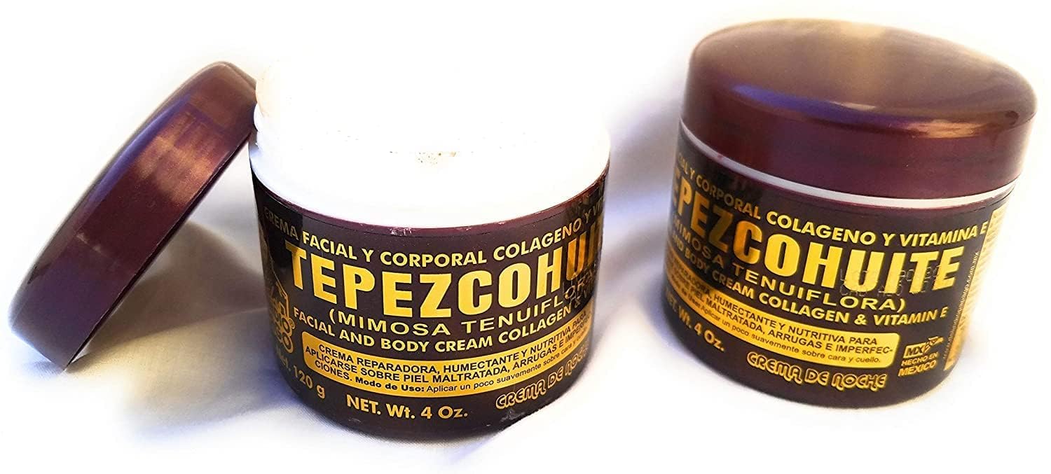Del Indio Papago Tepezcohuite Night Cream with Collagen & Vitamin E – 3 x 2 oz