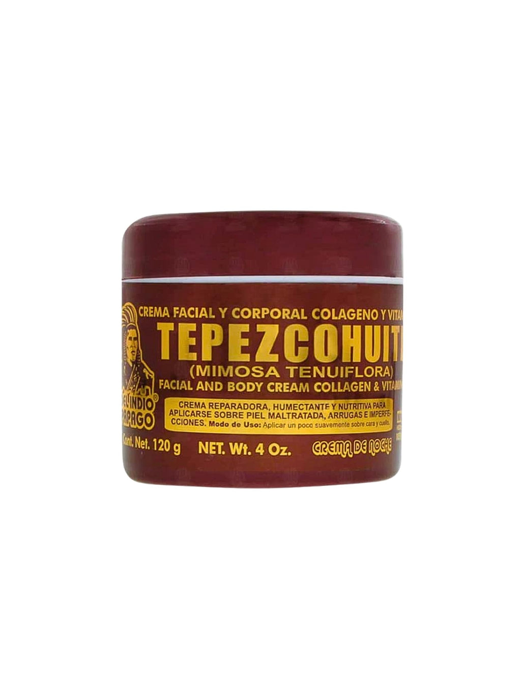 Del Indio Papago Tepezcohuite Night Cream – 4 oz Jumbo Size, Mexico