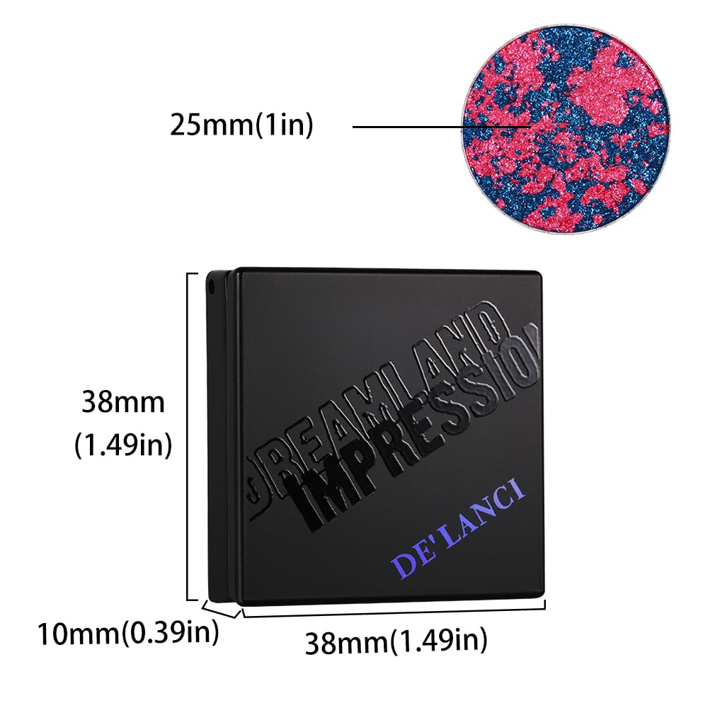 DE'LANCI Purple Blue Duochrome Eyeshadow – Multichrome Shimmer, Long-Lasting