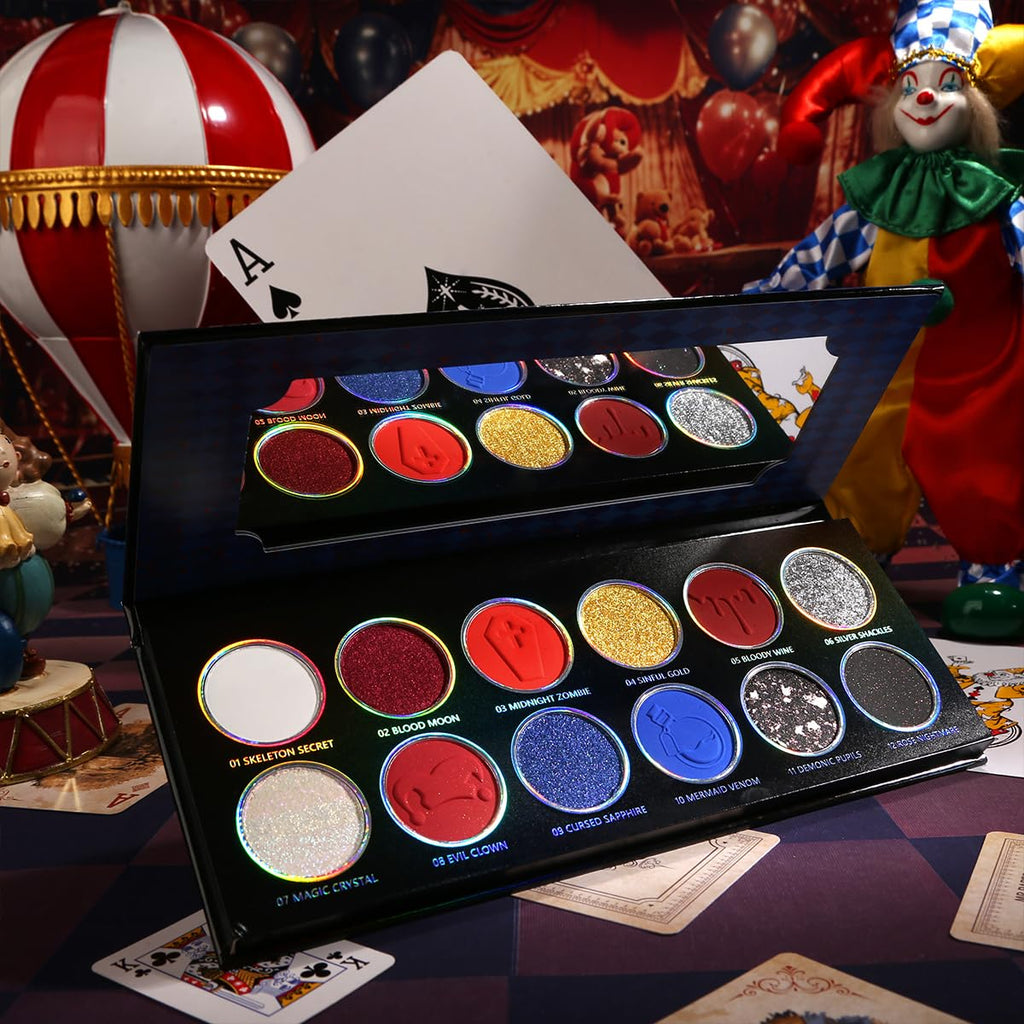 DE'LANCI Red Blue Multichrome Eyeshadow Palette | High Pigment, Vegan Metallic Shimmers