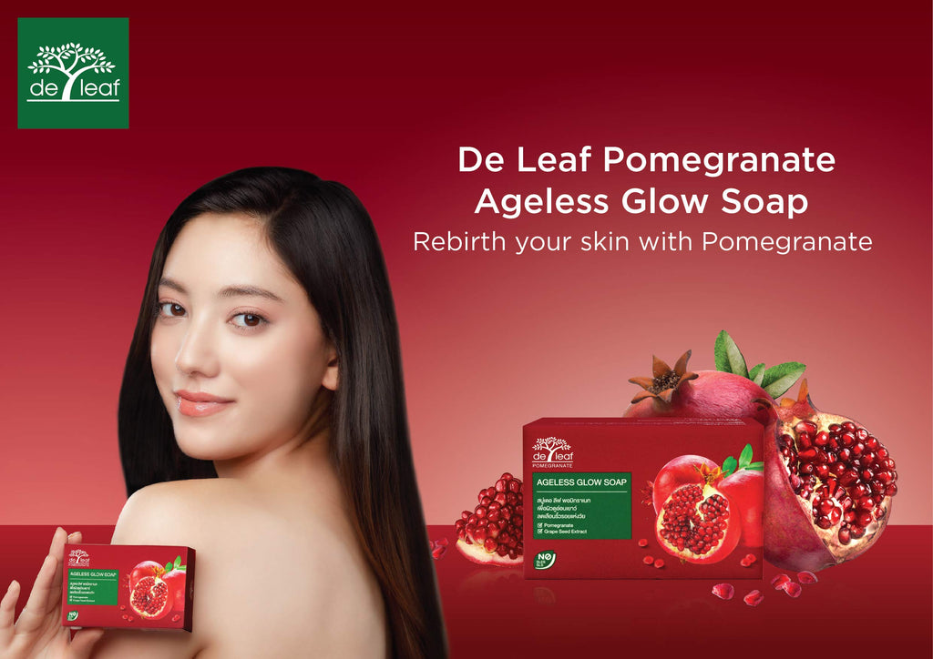 DE LEAF THANAKA Pomegranate Bar Soap – Ageless Glow, Deep Cleansing & Hydration (3 x 100 g)