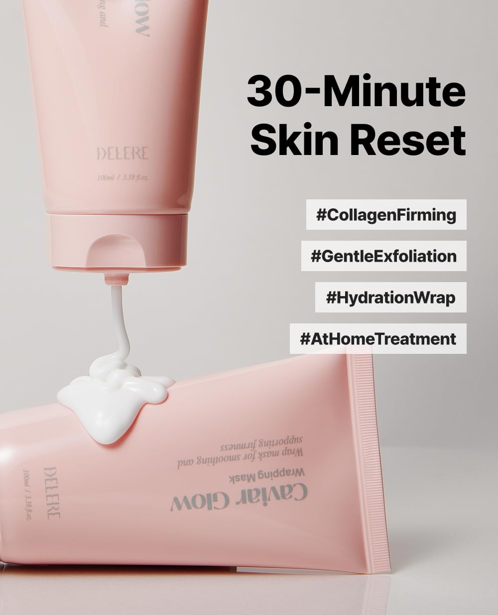 Delere Caviar Glow Collagen Wrapping Mask | Korean Peel-Off Face Mask for Radiant, Refined Skin