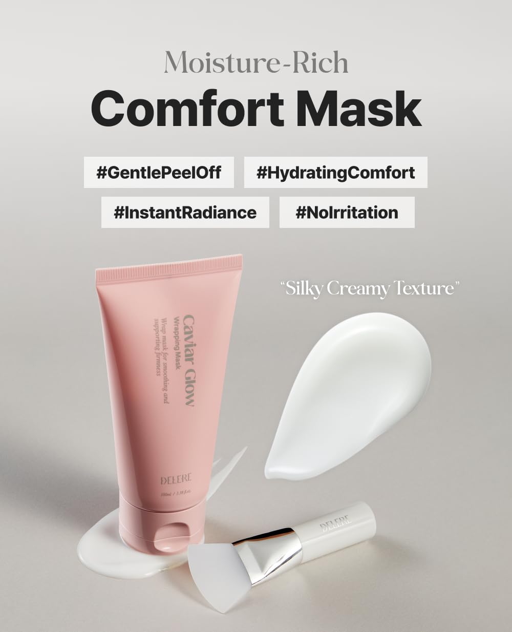 Delere Caviar Glow Collagen Wrapping Mask | Korean Peel-Off Face Mask for Radiant, Refined Skin