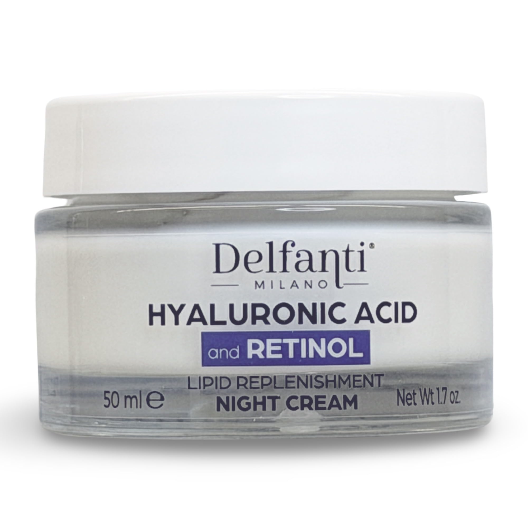 Delfanti-Milano Hyaluronic Acid & Retinol Night Cream – Deep Hydration & Lipid Replenishment