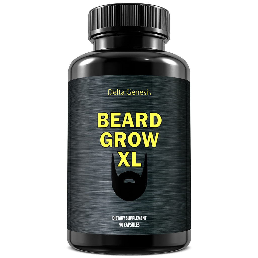 Delta Genesis Beard Grow XL | Vegan Beard Growth Supplement for Fuller, Thicker Beards