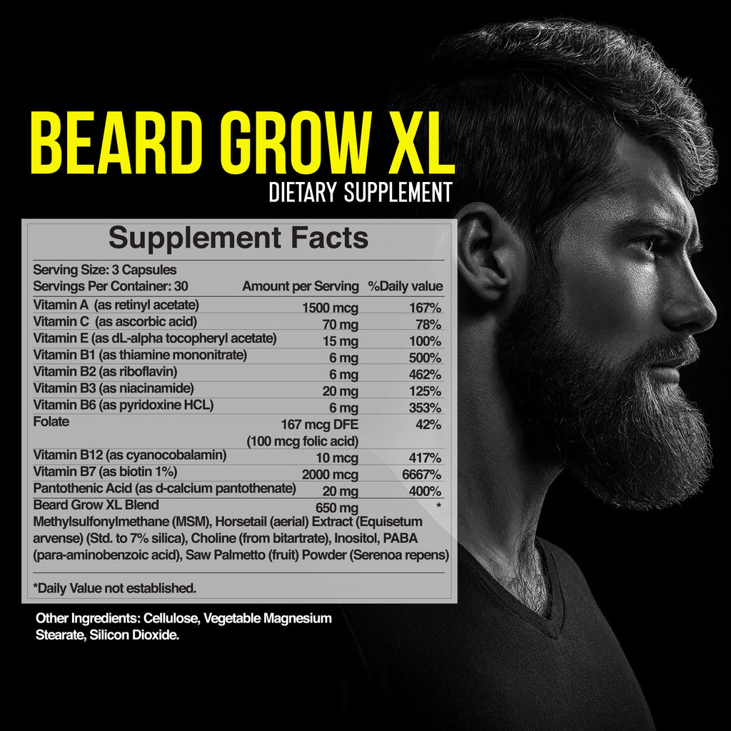 Delta Genesis Beard Grow XL | Vegan Beard Growth Supplement for Fuller, Thicker Beards