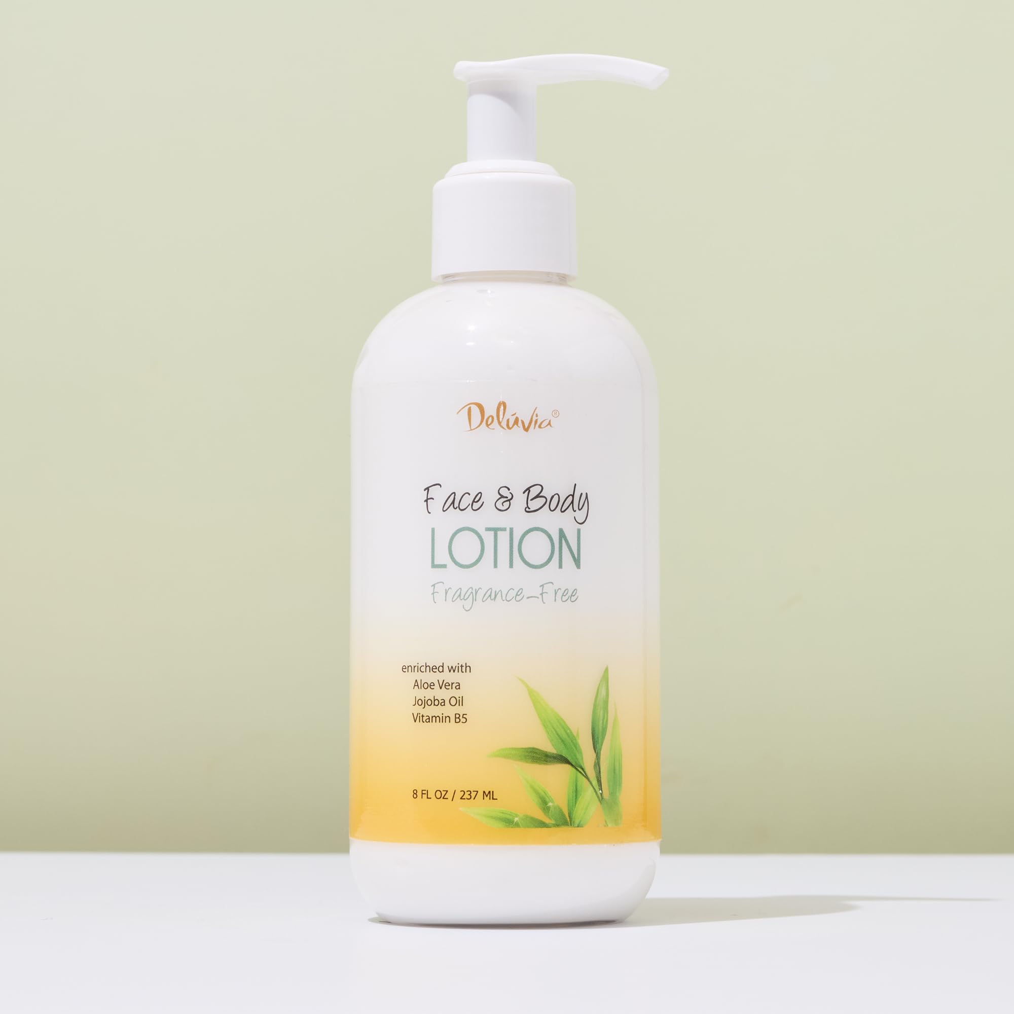 DELÚVIA Moisturizing Body & Face Lotion – Unscented, Organic Aloe Vera, Shea Butter, Jojoba Oil, Vitamin E & B5 | 2 Pack