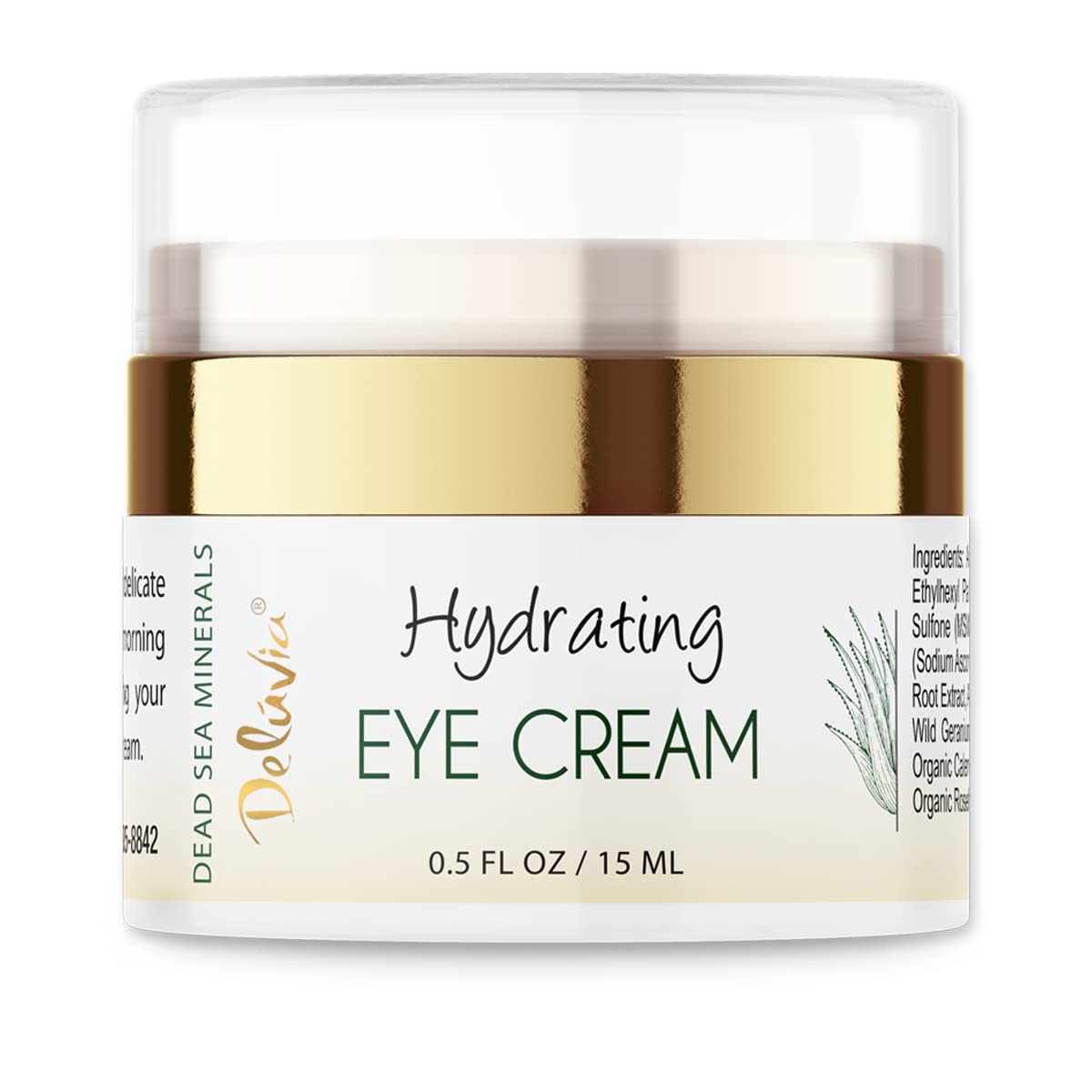 Delúvia Eye Cream Moisturizer | Hydrating Undereye Cream with Organic Aloe, Vitamin E & Rosehip Oil
