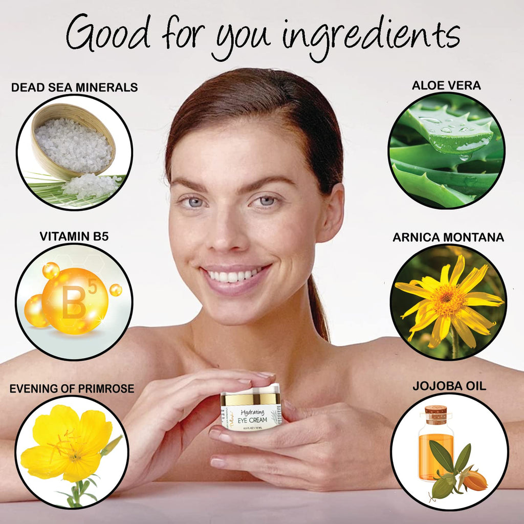 Delúvia Eye Cream Moisturizer | Hydrating Undereye Cream with Organic Aloe, Vitamin E & Rosehip Oil
